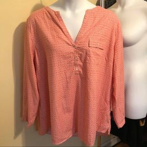 J Jill orange/white Henley 4x